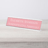 Aangepaste administratieve assistent roze bureau naambordje (Voorkant)