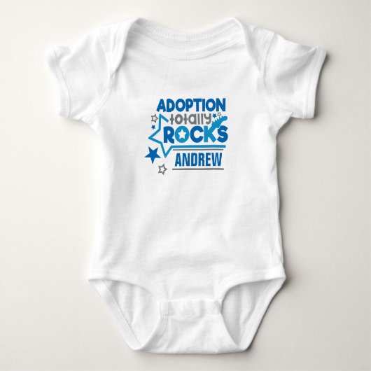 Aangepaste adoptie Rocks Blue Grey Romper (Voorkant)