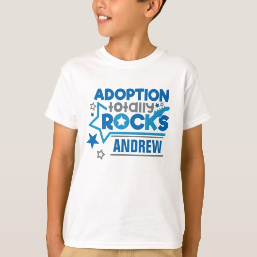 Aangepaste adoptie Rocks Blue Grey T-shirt (Voorkant)
