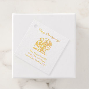 Aangepaste adres Happy Thanksgiving kalkoen vogel Bedankjes Labels