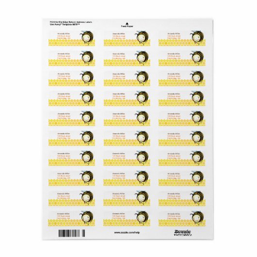 Aangepaste Adresetiketten bijen Etiket (Full Sheet)