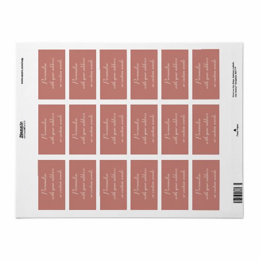 Aangepaste Adresetiketten voor kaneel Roos Etiket (Full Sheet)