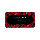 Aangepaste Adresetiketten voor Red en Black Grunge Etiket (Voorkant)