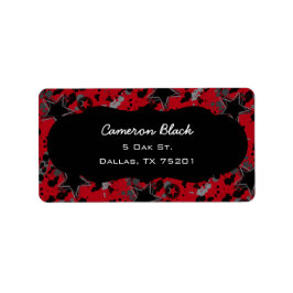 Aangepaste Adresetiketten voor Red en Black Grunge Etiket