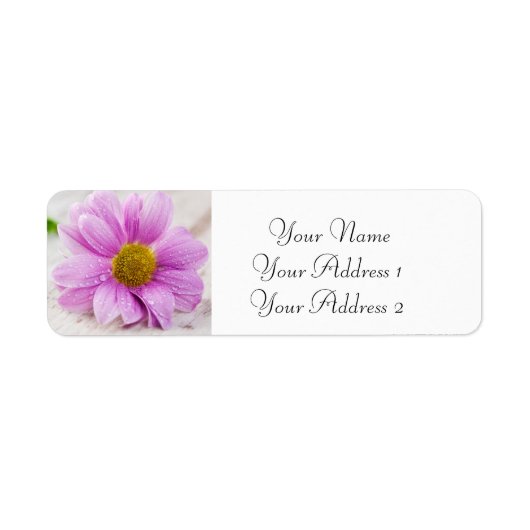 Aangepaste Adresetiketten voor roze Daisy Flower Etiket (Voorkant)
