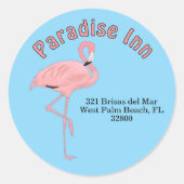 Aangepaste adreslabels Thema: Tropisch strand Ronde Sticker (Voorkant)