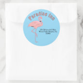 Aangepaste adreslabels Thema: Tropisch strand Ronde Sticker (Tas)