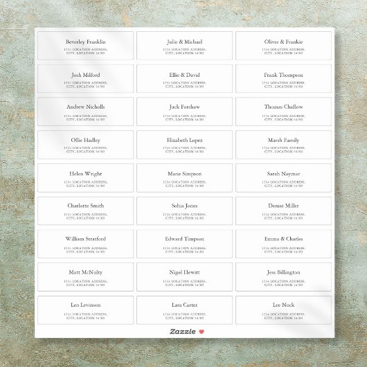 Aangepaste adreslabels voor huwelijksgasten sticker