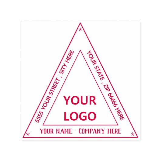 Aangepaste adresnaam info stempel met logo (Design)