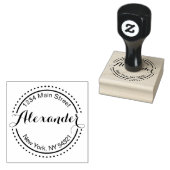 Aangepaste adresstempel, Circle Modern Rubberstempel (Gestempeld)