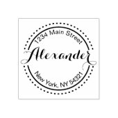 Aangepaste adresstempel, Circle Modern Rubberstempel (Afrduk)