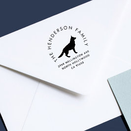 Aangepaste adresstempel met Duitse Herdershond voo Rubberstempel