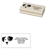 Aangepaste adresstempel met een malse hond rubberstempel (Gestempeld)