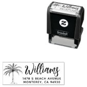 Aangepaste adresstempel met palmboom zelfinktende stempel (In situ)