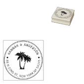 Aangepaste adresstempel, palmstructuur rubberstempel (Gestempeld)