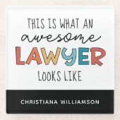 Aangepaste advocaat | Openbaar aanklager | Geweldi Glazen Onderzetter (Voorkant)