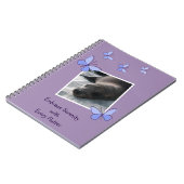 Aangepaste Afbeelding Blauwe Vlinder Flutter Journ Notitieboek (Linkerzijde)