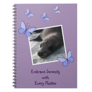 Aangepaste Afbeelding Blauwe Vlinder Flutter Journ Notitieboek