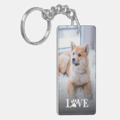 Aangepaste Afbeelding Dog Love Paw Quote Tekst Sleutelhanger (Voorkant Links)