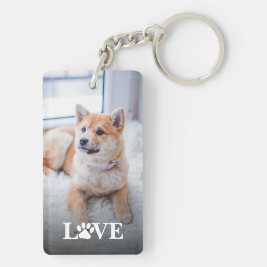 Aangepaste Afbeelding Dog Love Paw Quote Tekst Sleutelhanger (achterkant)