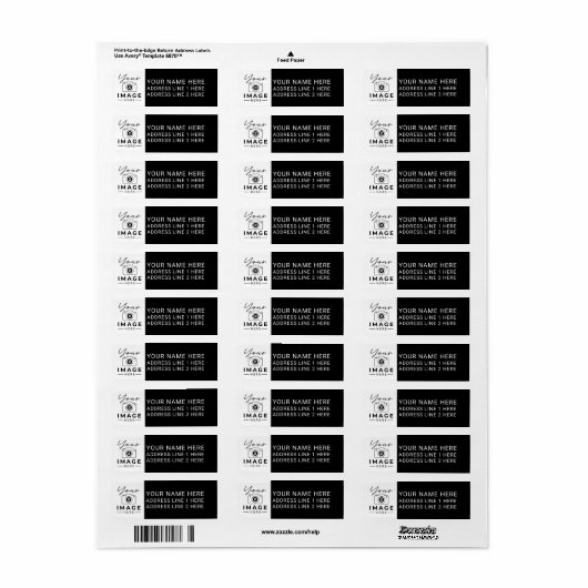 Aangepaste afbeelding en tekst etiket (Full Sheet)