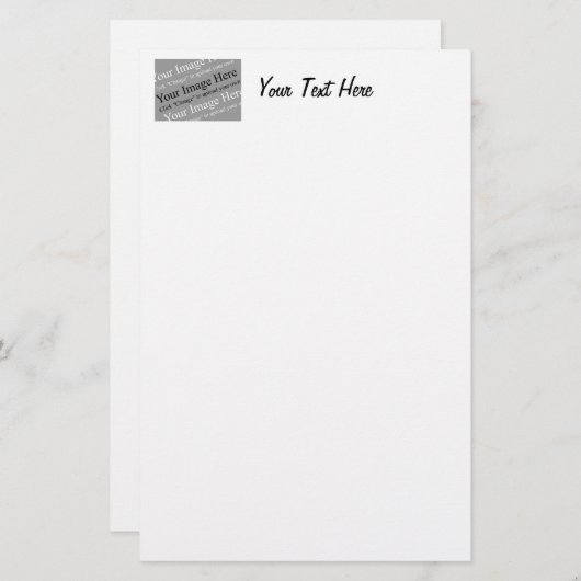 Aangepaste afbeelding en Tekst Sjabloon voor Stati Briefpapier (Voorkant / Achterkant)