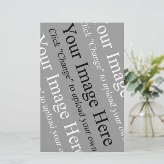 Aangepaste afbeelding en Tekst Sjabloon voor Stati Briefpapier (Staand voorkant)