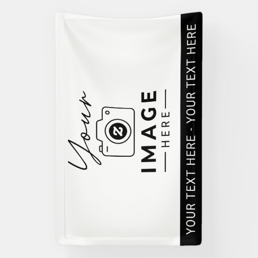 Aangepaste afbeelding en tekst spandoek (Verticaal)