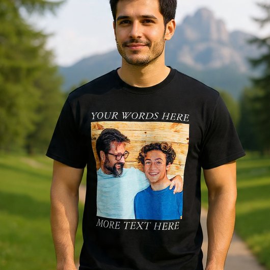 Aangepaste afbeelding en tekst T-shirt | Maak uw e