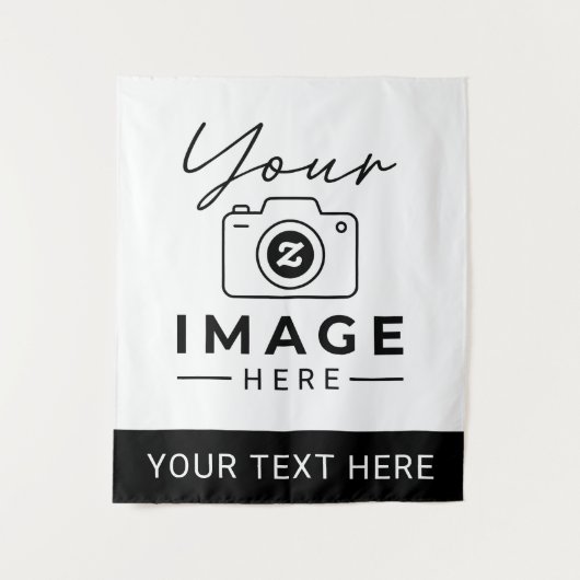 Aangepaste afbeelding en tekst wandkleed (Voorkant)