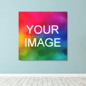 Aangepaste Afbeelding Foto Logo Budget Square Hoge Canvas Afdruk (Insitu (Houten vloer))