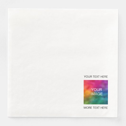 Aangepaste afbeelding foto of logo tekst sjabloon  servet (Voorkant)