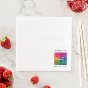 Aangepaste afbeelding foto of logo tekst toevoegen servet