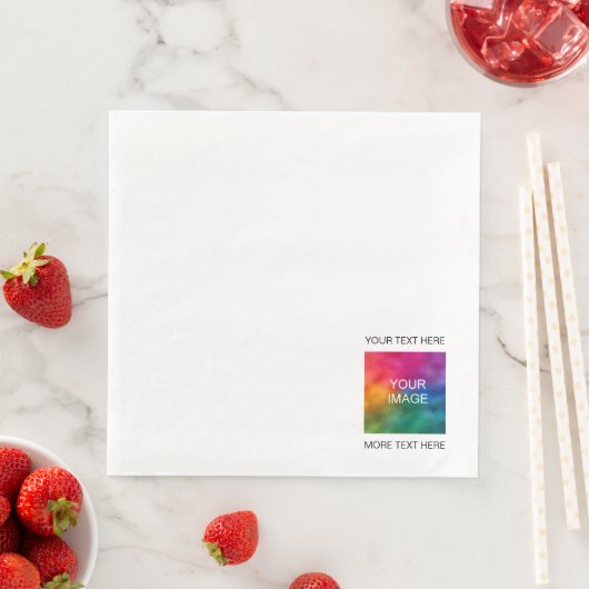 Aangepaste afbeelding foto of logo tekst toevoegen servet (Insitu)