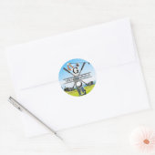 Aangepaste afbeelding golf monogram ontwerp ronde sticker (Envelop)