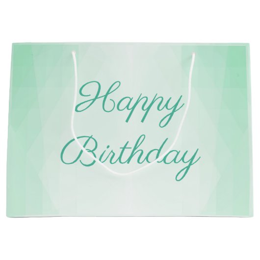 Aangepaste afbeelding groene kleur Happy Birthday  Groot Cadeauzakje (Voorkant)
