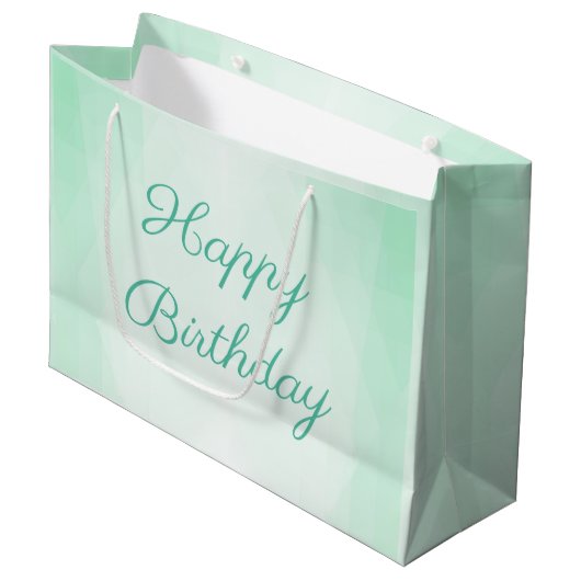 Aangepaste afbeelding groene kleur Happy Birthday  Groot Cadeauzakje (Voorkant Gekanteld)