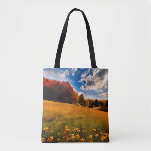 Aangepaste Afbeelding herfst Natuur Waterverf Canv Tote Bag (Voorkant)