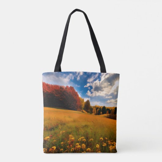 Aangepaste Afbeelding herfst Natuur Waterverf Canv Tote Bag (Achterkant)