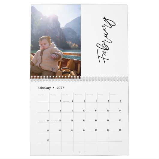 Aangepaste Afbeelding kalender met script (Feb 2027)