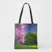 Aangepaste Afbeelding Kleurrijke Natuur Waterverf  Tote Bag (Voorkant)