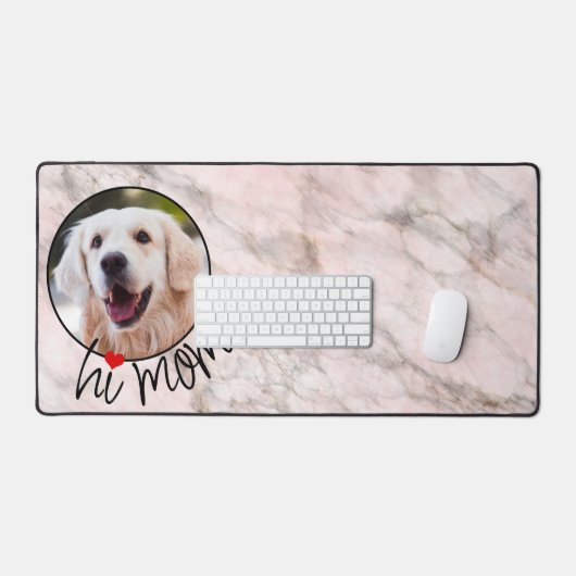 Aangepaste Afbeelding Liefde Hart Hi Moeder Tekst Bureaumat (Keyboard & Muis)