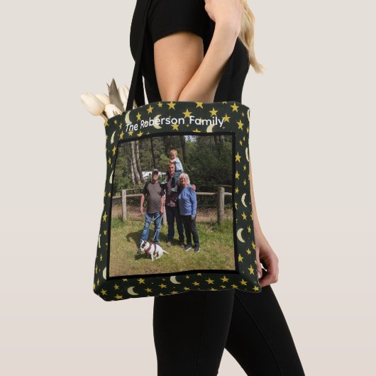 Aangepaste afbeelding manen en sterren tote bag (Dichtbij)