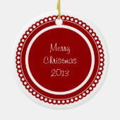 Aangepaste afbeelding met rode opgerolde cirkelvor keramisch ornament (Achterkant)