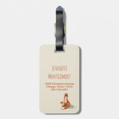 Aangepaste afbeelding Momma Fox en Baby Waterverf Bagagelabel (Achterkant verticaal)