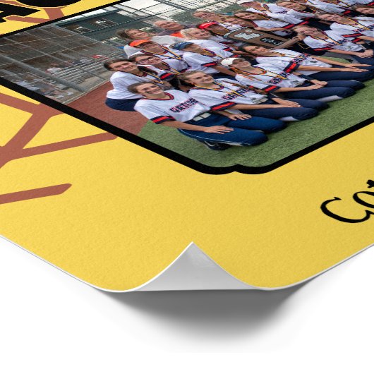 Aangepaste Afbeelding Softbal Coach dank u geschen Poster (Hoek)