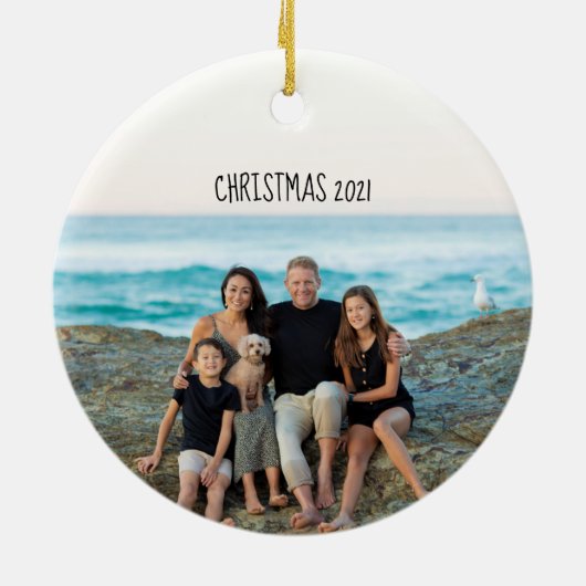 Aangepaste afbeelding tekst aangepast keramisch ornament (Achterkant)