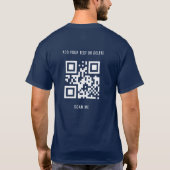 Aangepaste Afbeelding tekst en QR Code Scan toevoe T-shirt (Achterkant)