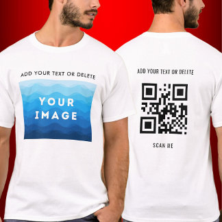 Aangepaste Afbeelding tekst en QR Code Scan toevoe T-shirt