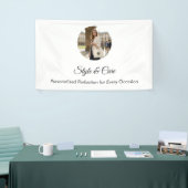 Aangepaste afbeelding tekst professioneel wit disp spandoek (Beurs)